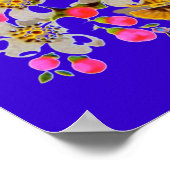 ファン中国のブルー小グロス仕上げポスター ポスター (角)