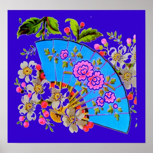 ファン中国のブルー小グロス仕上げポスター ポスター (正面)