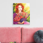 ファン付きの美しい少女ファンタジー キャンバスプリント (インサイチュ (リビング))
