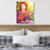 ファン付きの美しい少女ファンタジー キャンバスプリント (インサイチュ (寝室))