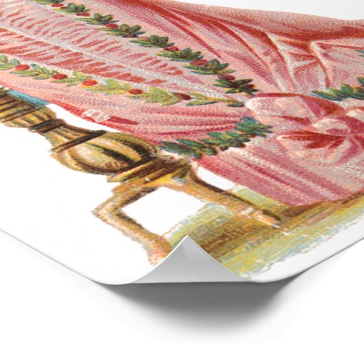 ファン付きビクトリアンキャンバスフランスのウォールアートERA LADY ポスター (角)