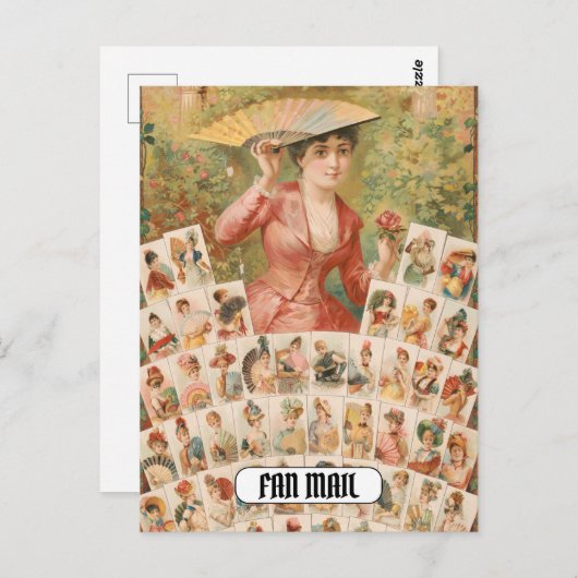 ファン付きフおもしろいァンメールヴィンテージ ポストカード