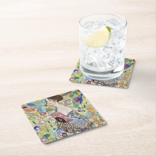 ファン付きレディグスタフクリムト スクエアペーパーコースター (インサイチュ)