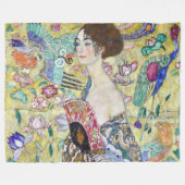 ファン付きレディグスタフクリムト フリースブランケット (正面(横))