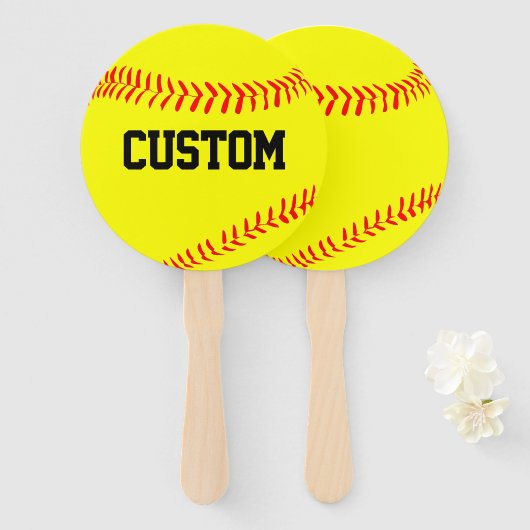 ファン向けカスタムFastpitchソフトボールファン！ ハンドファン (正面&裏面)