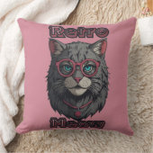 ファン向けシックなアニメグレイ猫ロゴ クッション (ブランケット)