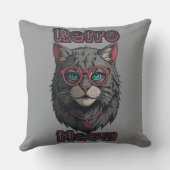 ファン向けシックなアニメグレイ猫ロゴ クッション (裏面)