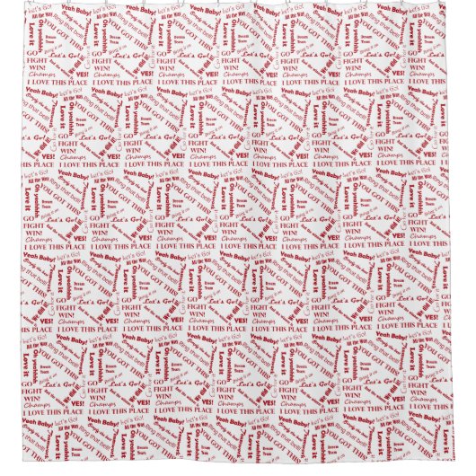 ファン応援の勇気付けられる語 シャワーカーテン (正面)