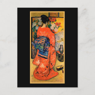 ファン日本のの女性 ポストカード