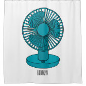 ファン漫画のイラストレーション シャワーカーテン (正面)