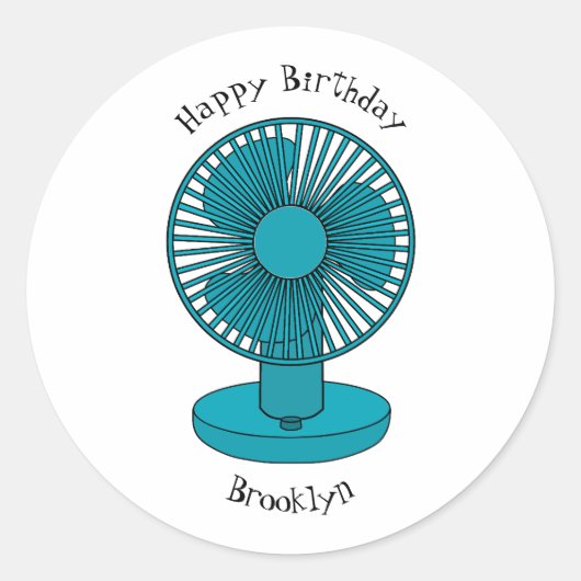 ファン漫画のイラストレーション ラウンドシール (正面)