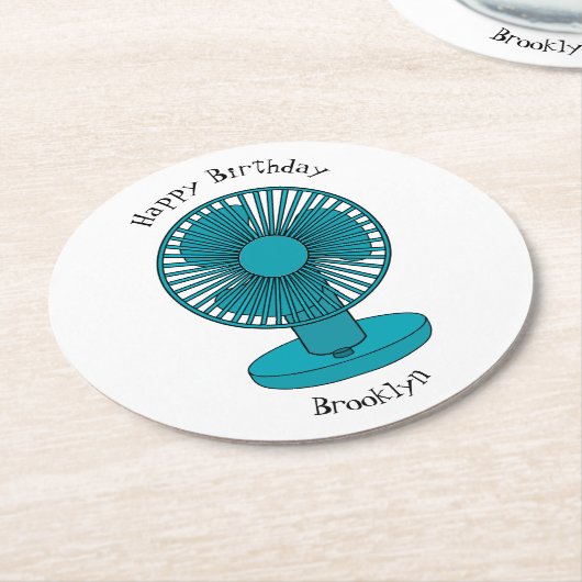 ファン漫画のイラストレーション ラウンドペーパーコースター (アングル)