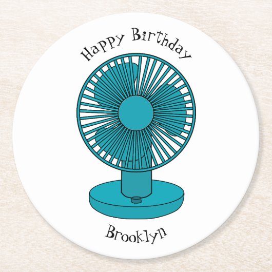 ファン漫画のイラストレーション ラウンドペーパーコースター (正面)