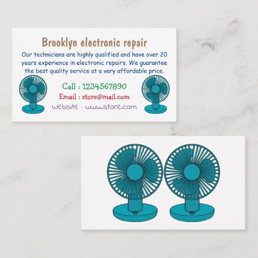 ファン漫画のイラストレーション 名刺 (正面/裏面)