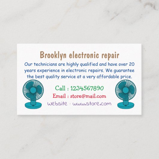 ファン漫画のイラストレーション 名刺 (正面)