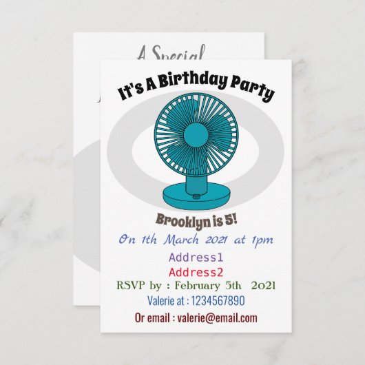 ファン漫画のイラストレーション 招待状 (正面/裏面)