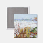 ファン絵画ゴッホの有名な雪の風景 マグネット (正面/裏面)