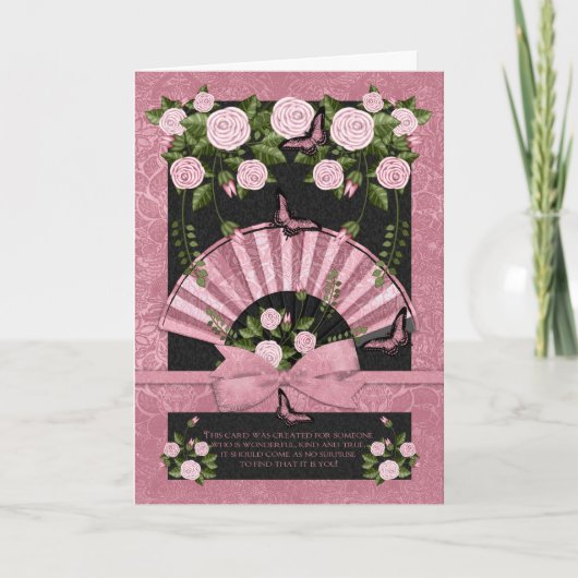 ファン誕生日付きの特別な人のためのバラカード カード (正面)