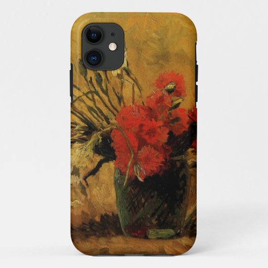 ファン赤と白ゴッホ・カーネーションの花瓶 Case-Mate iPhoneケース (裏面)