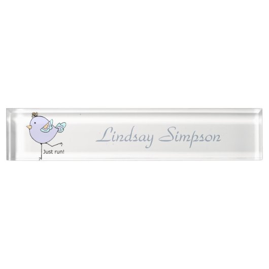 ファン走のための単やる気を起こさせる引用文走のみ デスクネームプレート (正面)