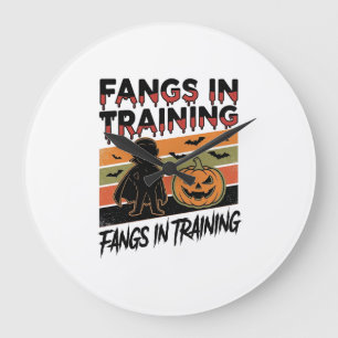 ファン・イン・トレーニング 楽しいヴァンパイア ハロウィンTシャツ ラージ壁時計
