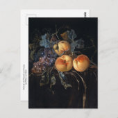 ファン・エルストによる桃と葡萄の静物詩 ポストカード (正面/裏面)