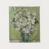 ファン・ゴッホが花瓶に飾ったスティルライフピンクのバラ タペストリー (正面)