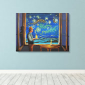 ファン・ゴッホと星空の夜蛍 キャンバスプリント (インサイチュ (ウッドフロア))