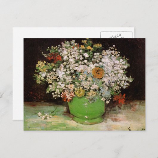 ファン・ゴッホによるジニアスとその他の花の花瓶 ポストカード (正面/裏面)