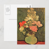 ファン・ゴッホによるバラ・マローズ付きスチルライフ花瓶1890 ポストカード (正面/裏面)