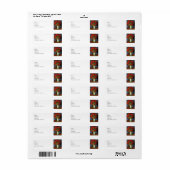 ファン・ゴッホによる赤いケシの花瓶 ラベル (フルシート)