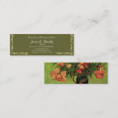 ファン・ゴッホのオレアンダースと本を持つ静物壺 スキニー名刺 (正面/裏面)