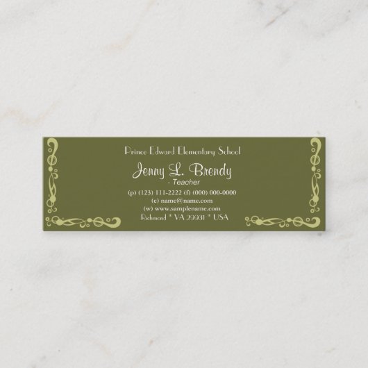 ファン・ゴッホのオレアンダースと本を持つ静物壺 スキニー名刺 (正面)