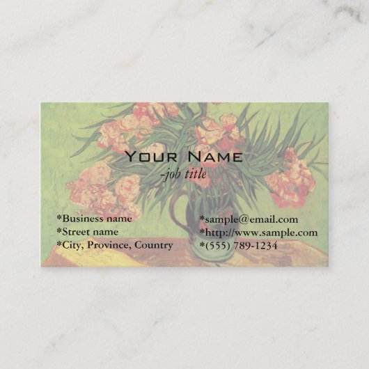 ファン・ゴッホのオレアンダースと本を持つ静物壺 名刺 (正面)