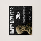 ファン・ゴッホのスケルトンスカルで新年を迎える ジグソーパズル (縦)