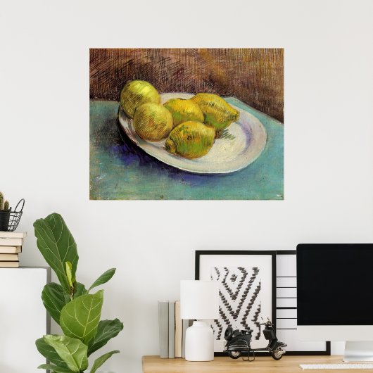 ファン・ゴッホのプレートでレモンズとスティルライフ ポスター (ホームオフィス)