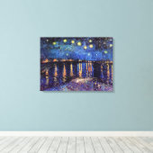 ファン・ゴッホのローネでの星空の夜 キャンバスプリント (インサイチュ (ウッドフロア))