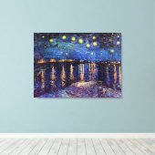 ファン・ゴッホのローネでの星空の夜 キャンバスプリント (インサイチュ (ウッドフロア))