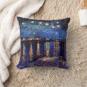 ファン・ゴッホのローネでの星空の夜 クッション (ブランケット)