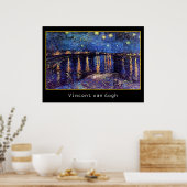 ファン・ゴッホのローネでの星空の夜 ポスター (キッチン)