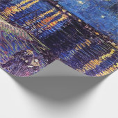 ファン・ゴッホのローネでの星空の夜。ヴィンテージ ラッピングペーパー (角)