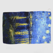 ファン・ゴッホのローネ上空での星空の夜 ゴルフタオル (横)