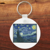 ファン・ゴッホの絵画：星空の夜ファン・ゴッホ キーホルダー (正面)
