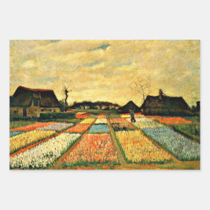 ファン・ゴッホの絵、オランダの花壇 ラッピングペーパーシート