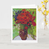 ファン・ゴッホの花とケシの花瓶 カード (黄色い花)