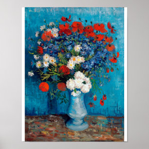 ファン・ゴッホの花とケシの花瓶 ポスター