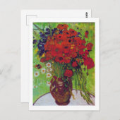 ファン・ゴッホの花とケシの花瓶 ポストカード (正面/裏面)