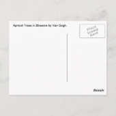 ファン・ゴッホの花のアプリコットの木 ポストカード (裏面)