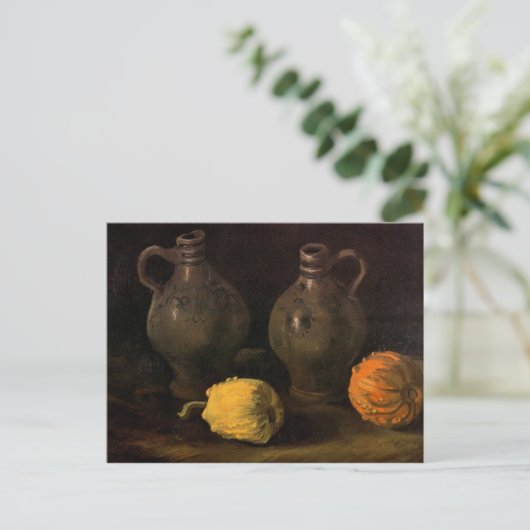 ファン・ゴッホの2つの瓶と2つのカボチャ ポストカード (スタンド正面)