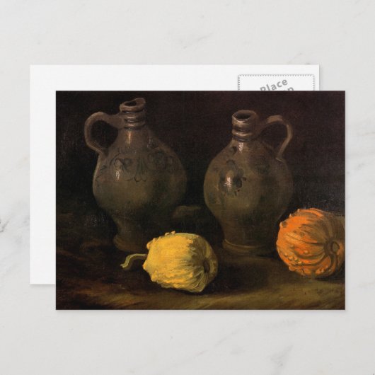 ファン・ゴッホの2つの瓶と2つのカボチャ ポストカード (正面/裏面)
